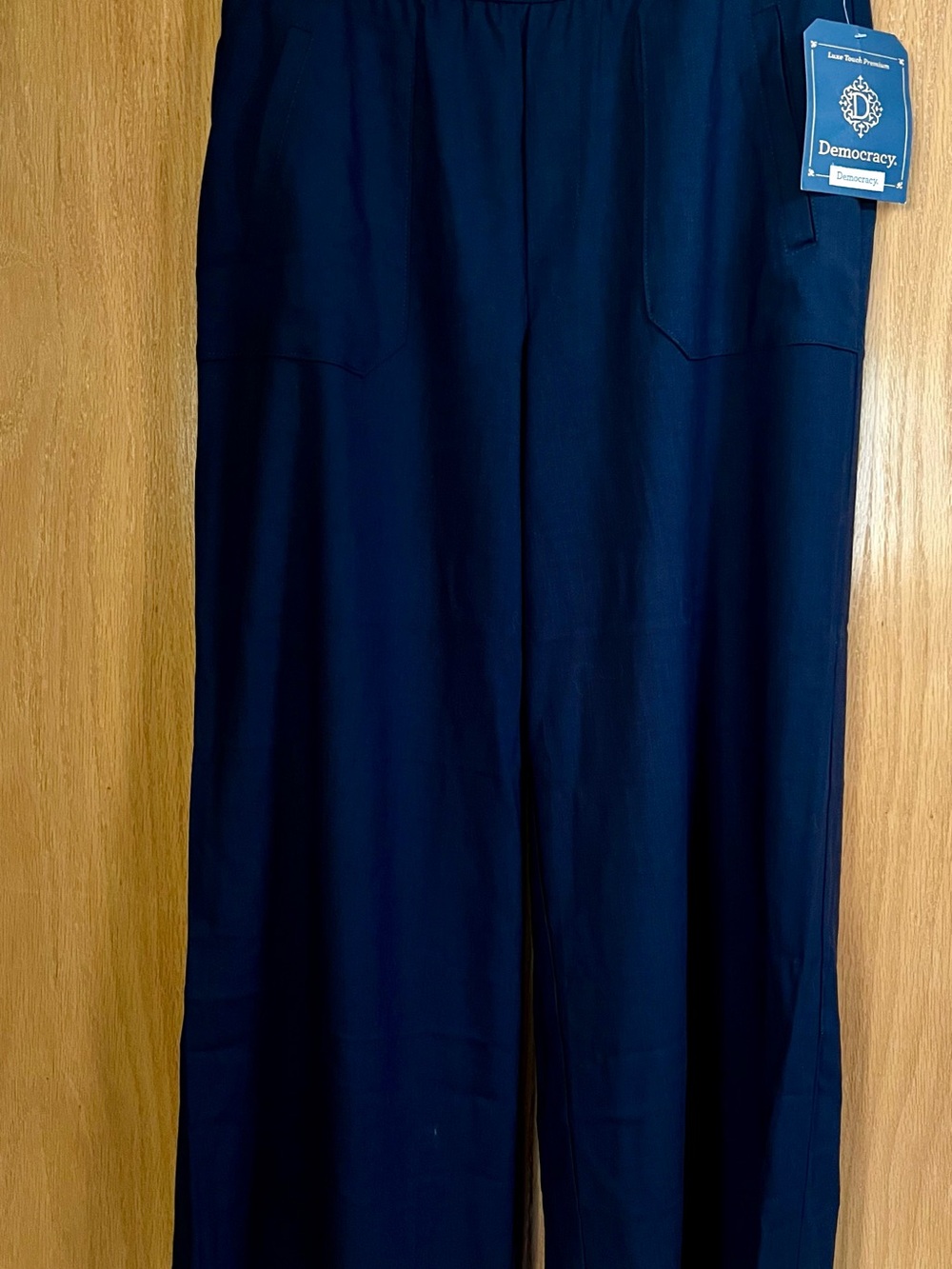 Democracy Navy high rise patch pocket palazzo Pants